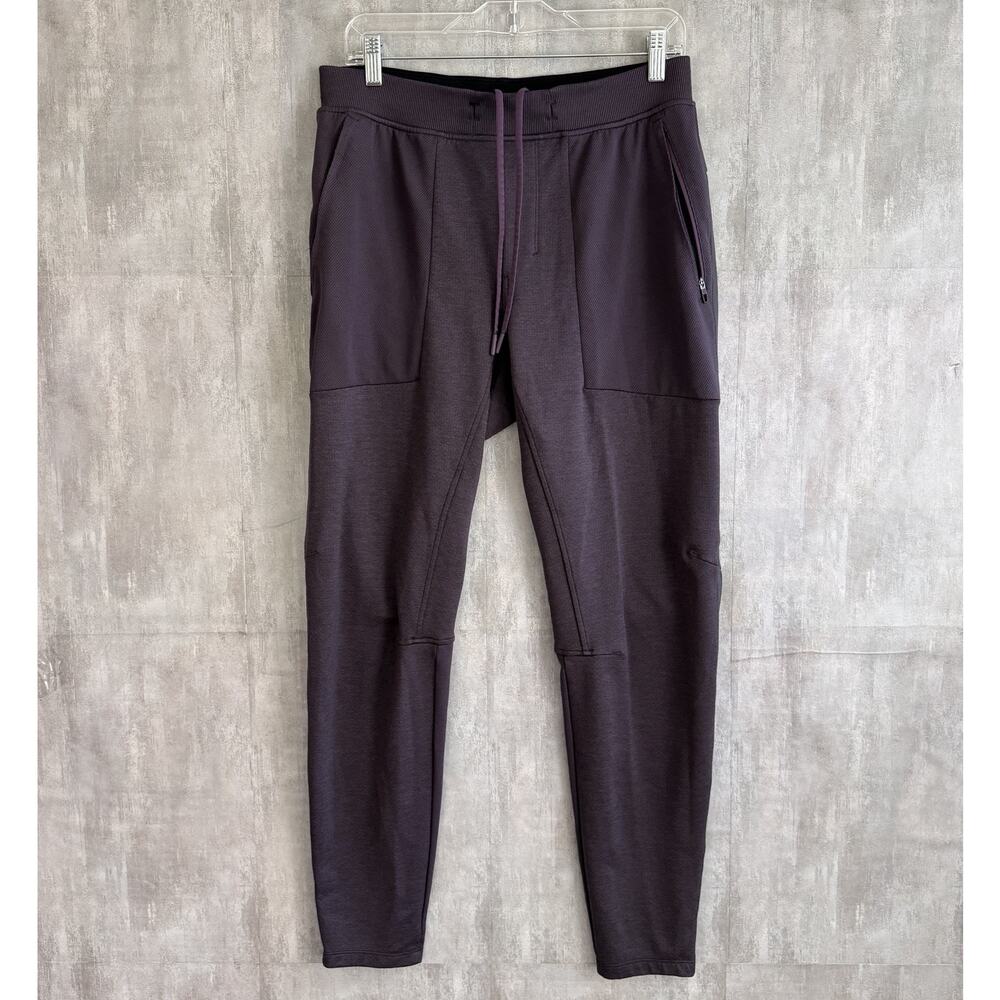 Lululemon Textured Tech Woven Pants Men Large Purple Plum Workout Gym Activewear